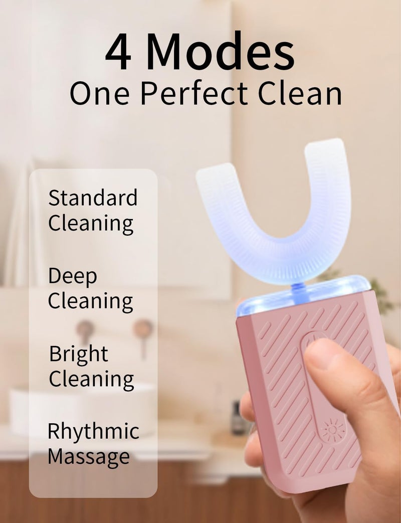 COOBOS U-Shaped Electric Toothbrush for Adults, Electric Toothbrush with 360° Automatic Cleaning, Travel-Friendly Oral Care Kit with IPX7 Waterproof - Image 4